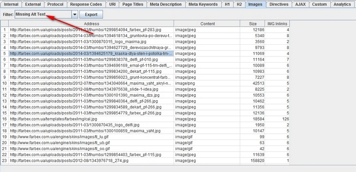 scan images without Alt Text